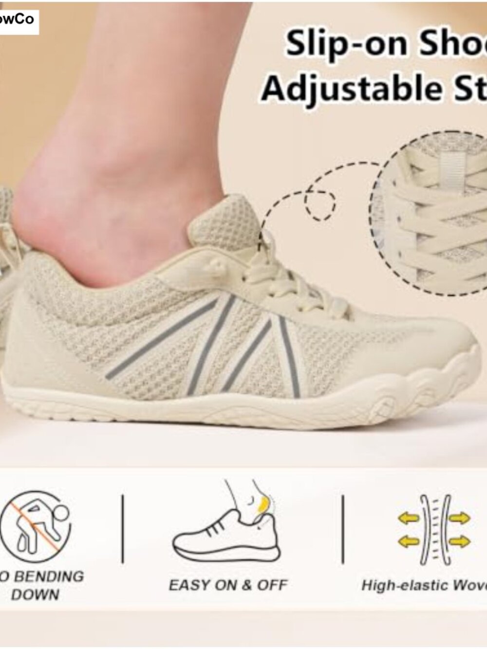 Barefoot Walking Shoes Wide Toe Box Breathable Athletic Sneakers - Picture 3 of 6